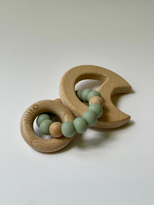 hochet-mini, lune sauge